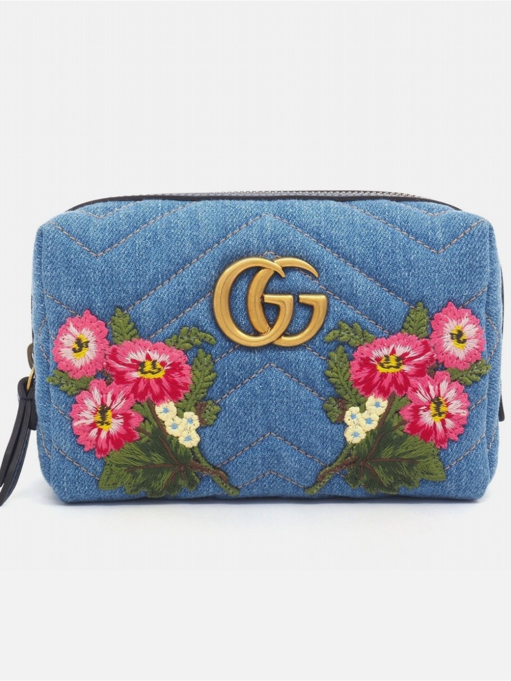 Gucci GG Marmont Denim Cosmetic Pouch – Blue